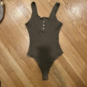 Shinestar olive green bodysuit